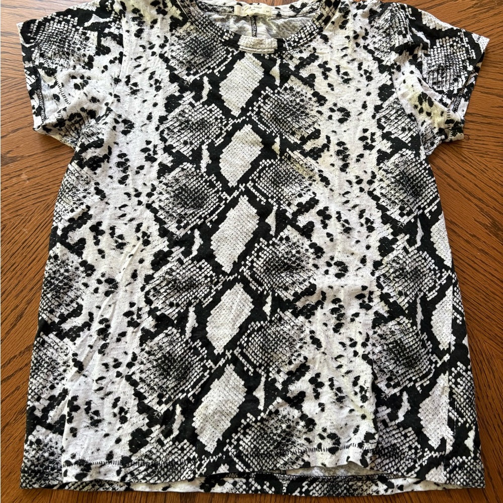 Rag and Bone Black and White Snake Print Women's Top size Small - Picture 2 of 5